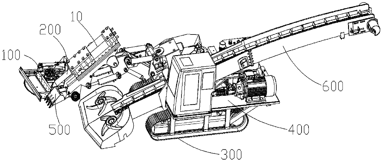 Crushing device for mining and mining machine