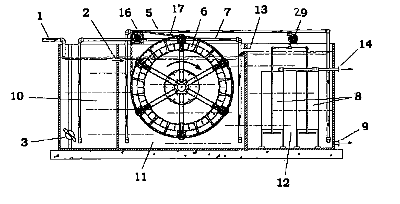 Waste treatment apparatus with integral membrane apparatus