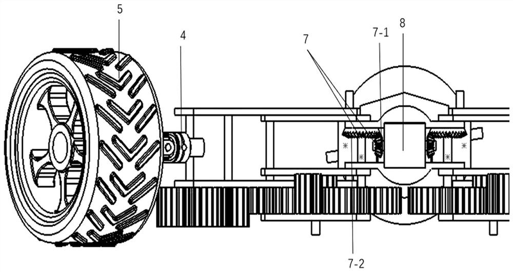 Pipeline robot with self-adaptive reducing mechanism