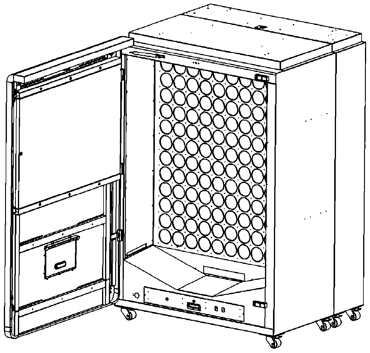 Pushout device of article distribution equipment, article distribution equipment and distribution method