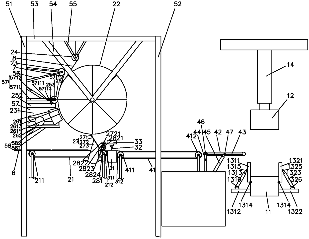 Efficient full-automatic veneering hot press production line