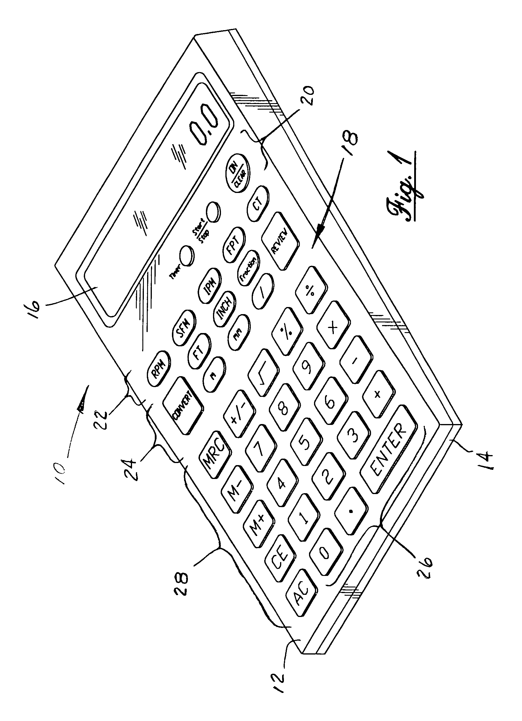 Machinist calculating apparatus