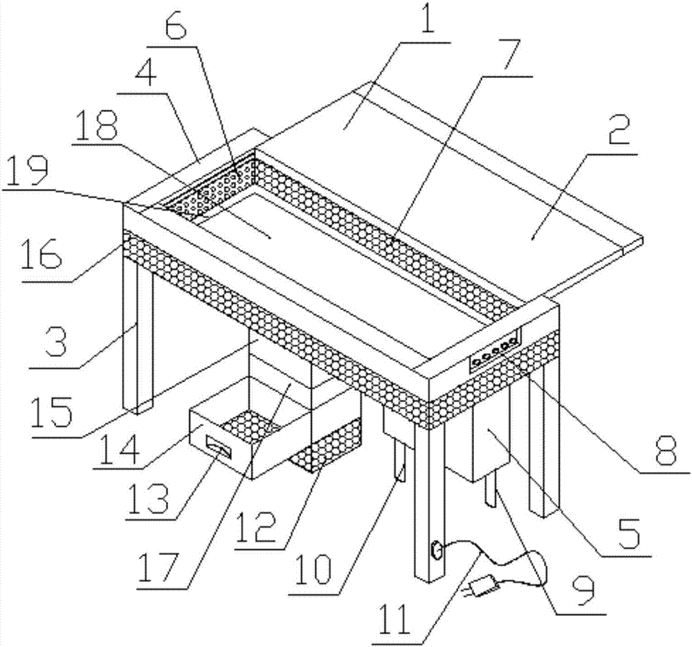 Multifunctional dining table capable of purifying air