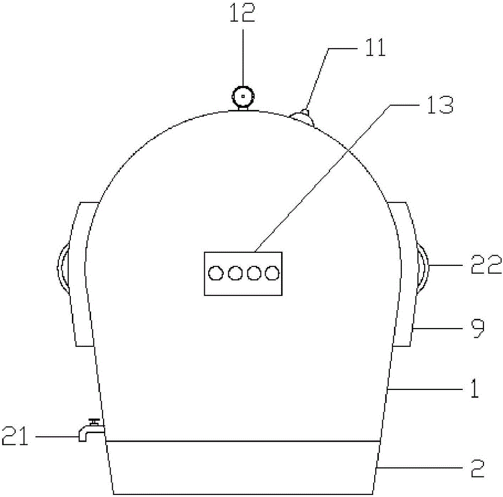 Bamboo wood high-pressure cooking boiler for reducing loss of bamboo quinine