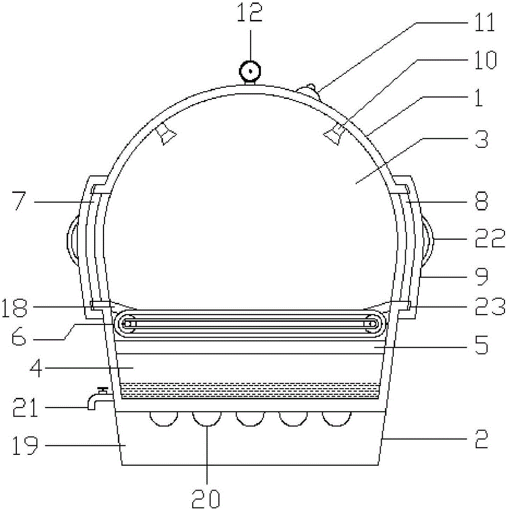 Bamboo wood high-pressure cooking boiler for reducing loss of bamboo quinine