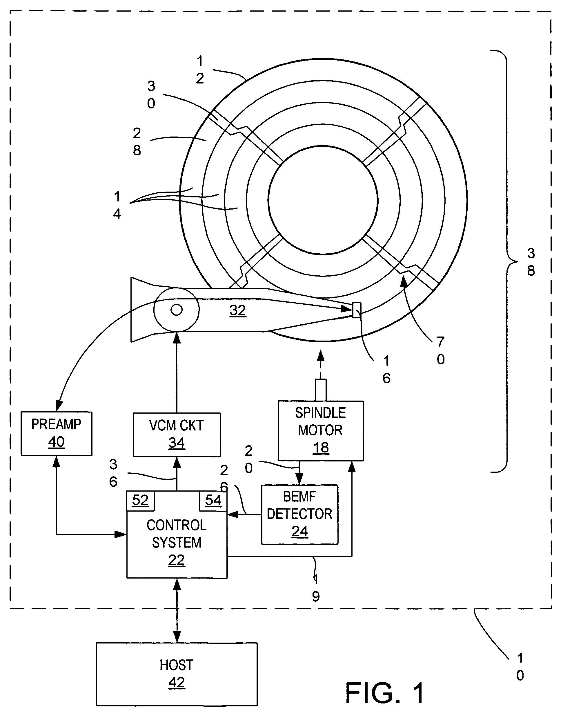 Disk drive having hybrid spindle speed control and related method