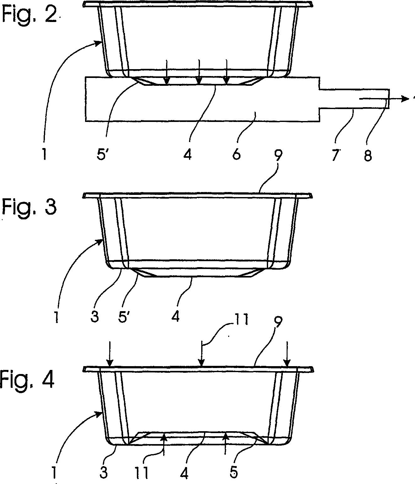 Packaging for foodstuff comprising a displaceable bottom body or lid part