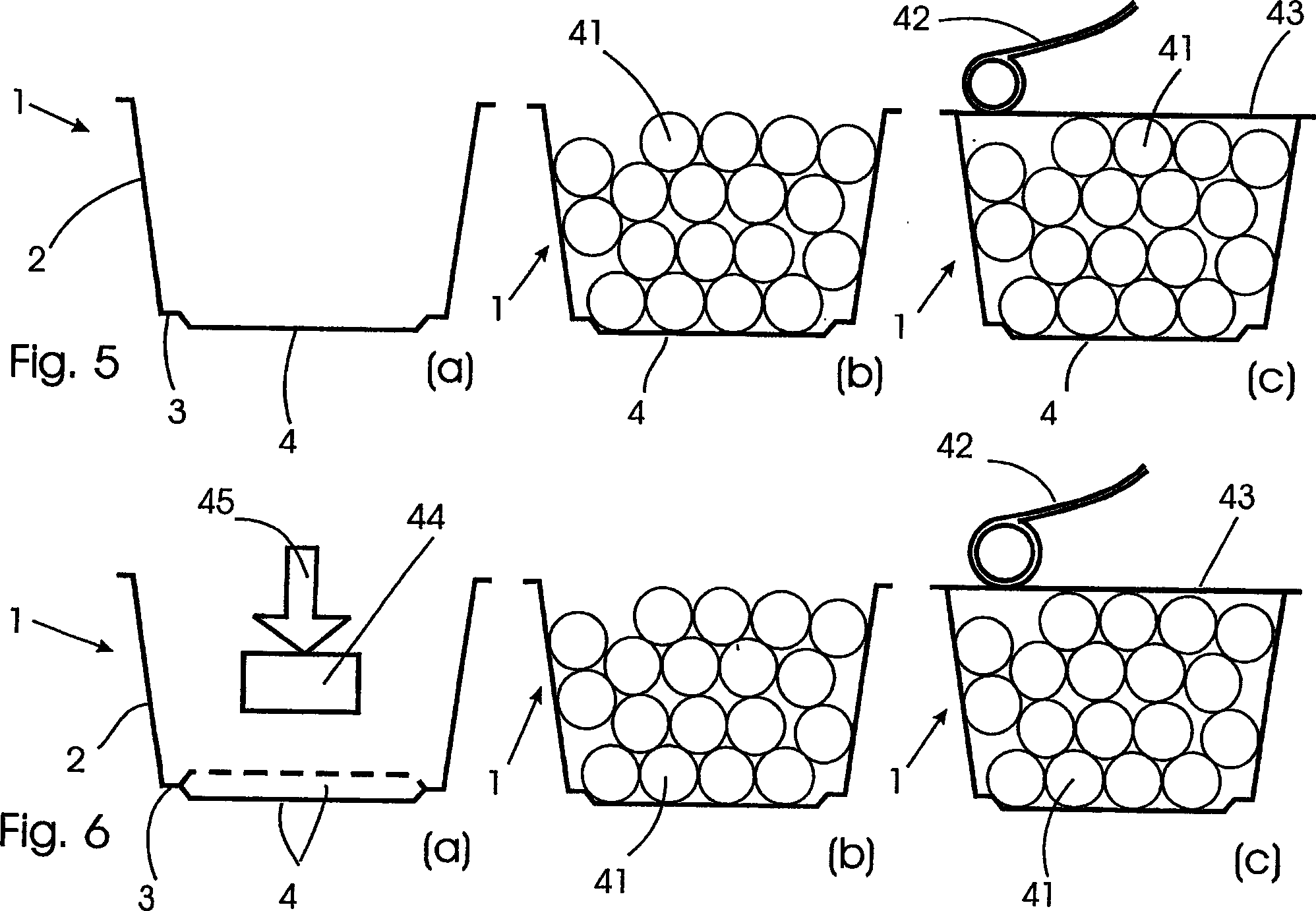 Packaging for foodstuff comprising a displaceable bottom body or lid part