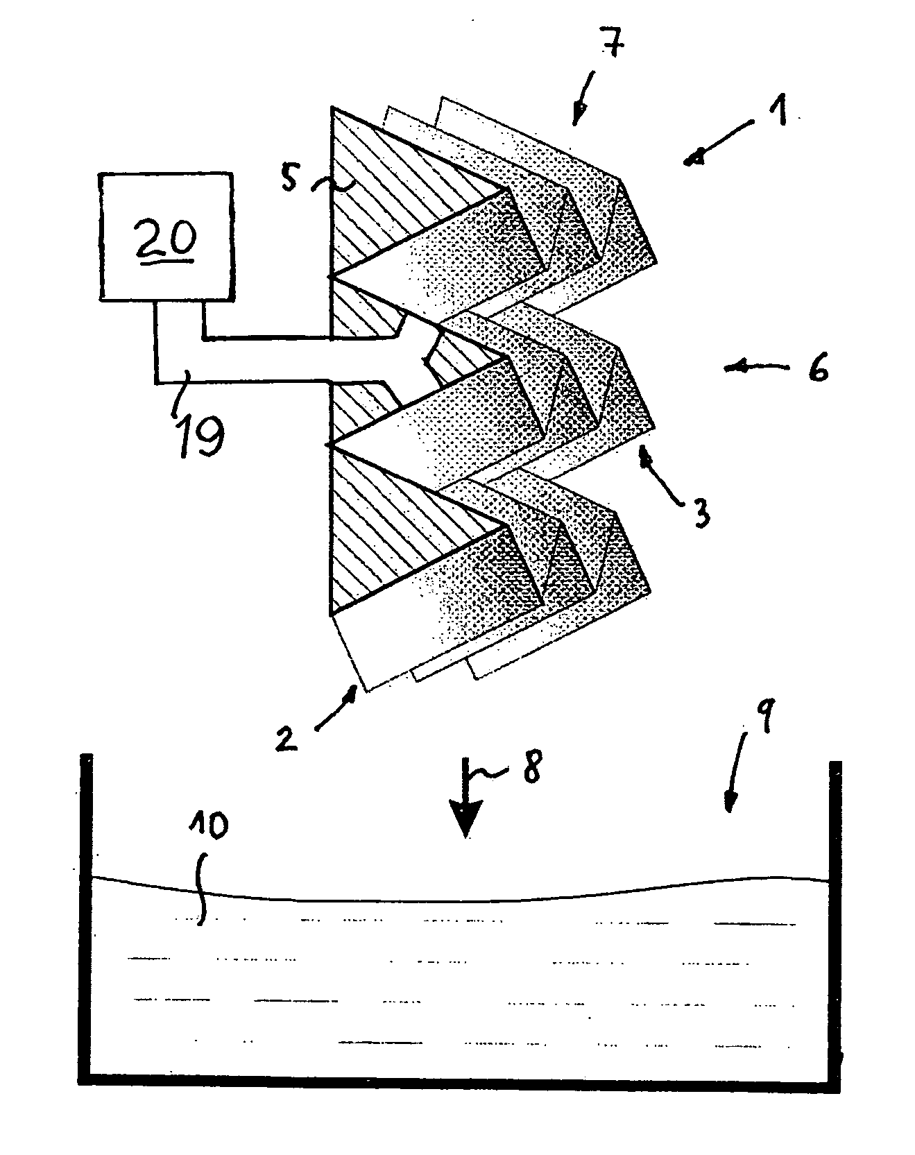 Method and apparatus for processing open three-dimensional core structures such as folded honeycomb structures