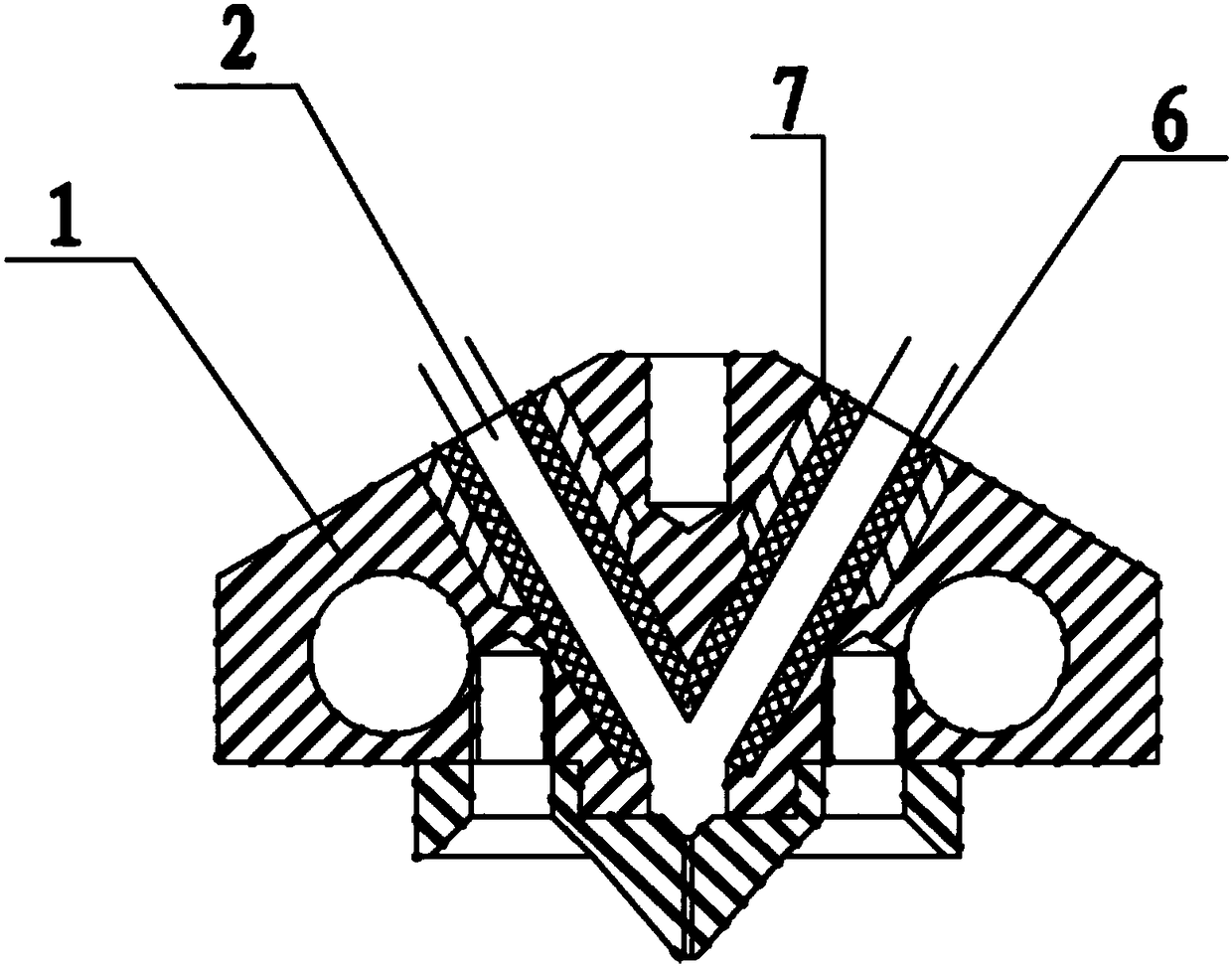 Three-dimensional (3D) printing nozzle module for plastic fibers with three-primary colors and two-selected colors