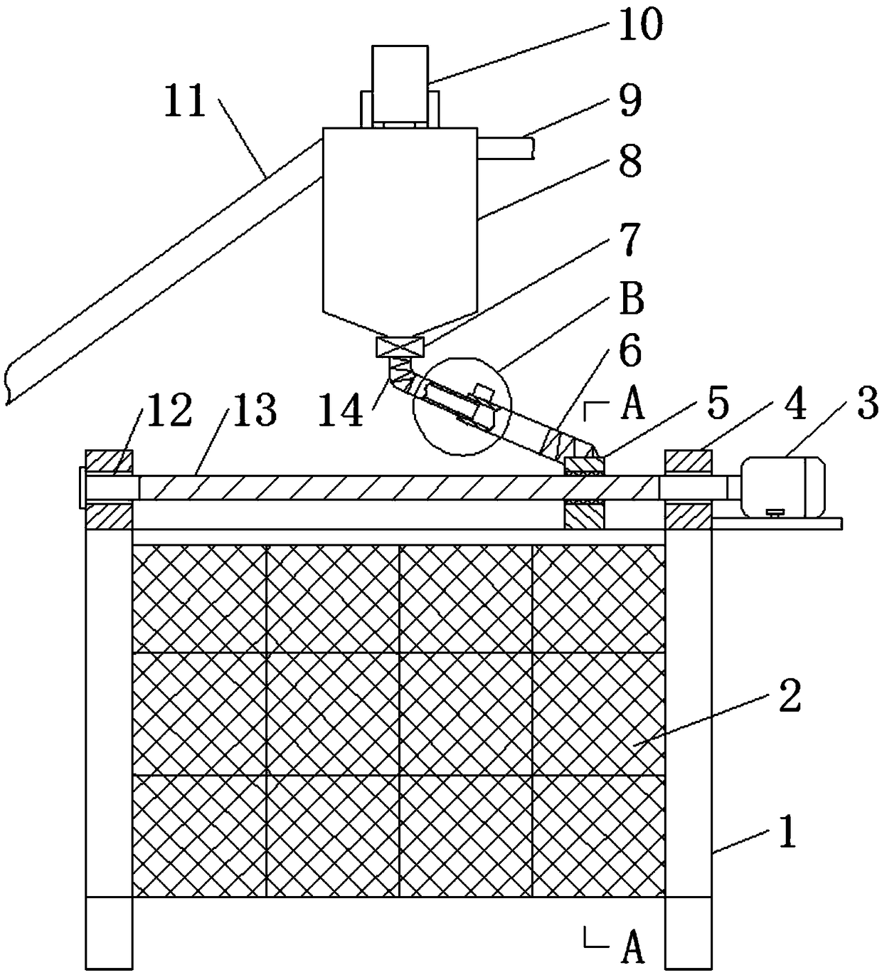 Feed supplying device for laying hen breeding