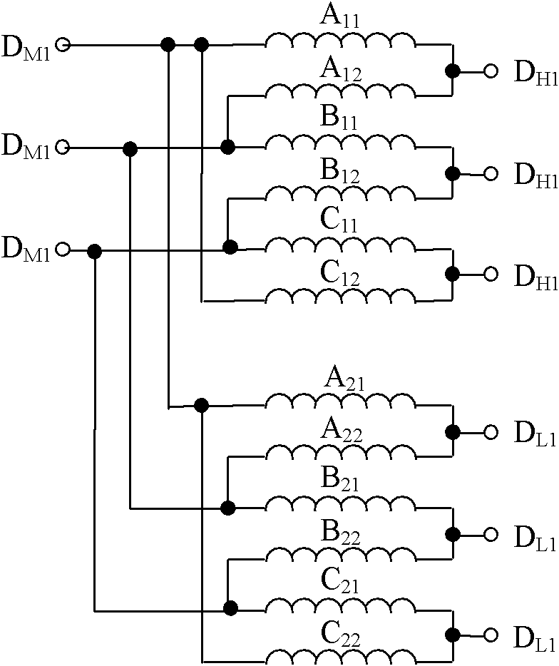 Alternating-current pole-changing three-speed three-phase induction motor