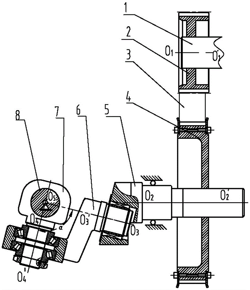 Non-circular gear spatial spherical 4R shedding mechanism