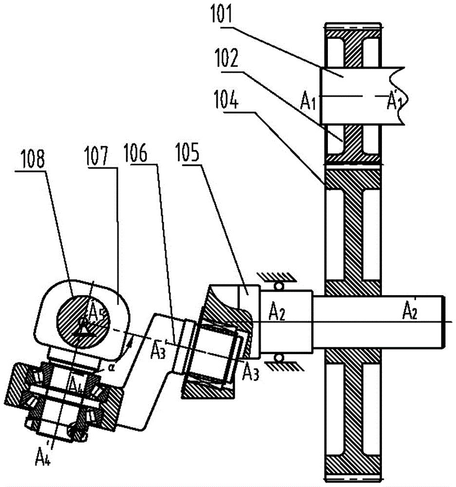 Non-circular gear spatial spherical 4R shedding mechanism