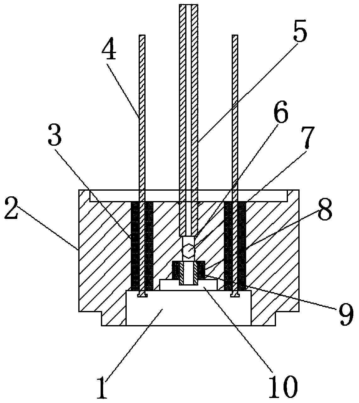 Sensor base for reducing stress of shell on chip