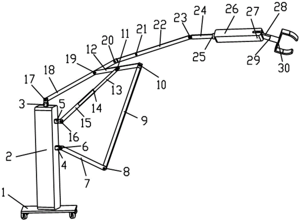 Controllable mechanism type wheeled movable palletizing robot