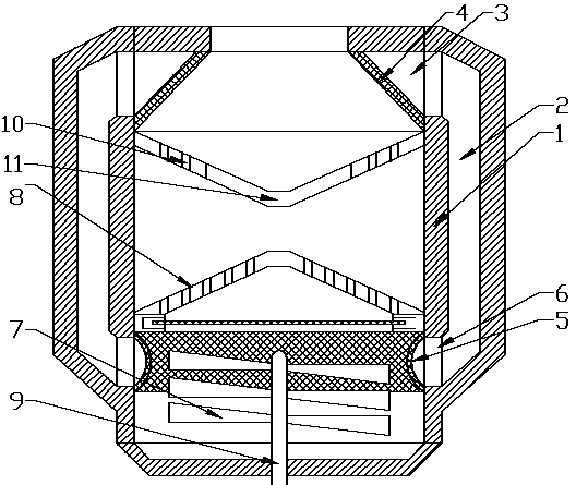 Throwing type dust-free smashing device