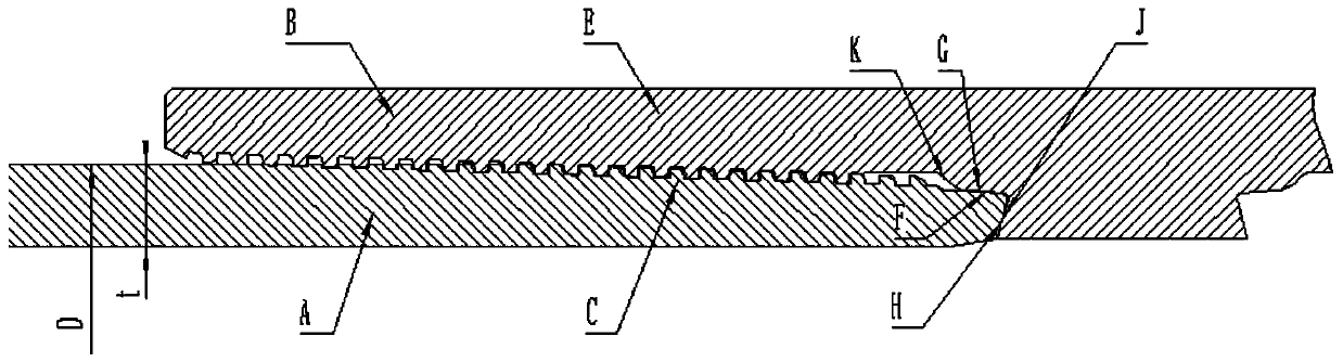 Gas seal threaded joint structure suitable for SAGD thermal production well pipe column connection