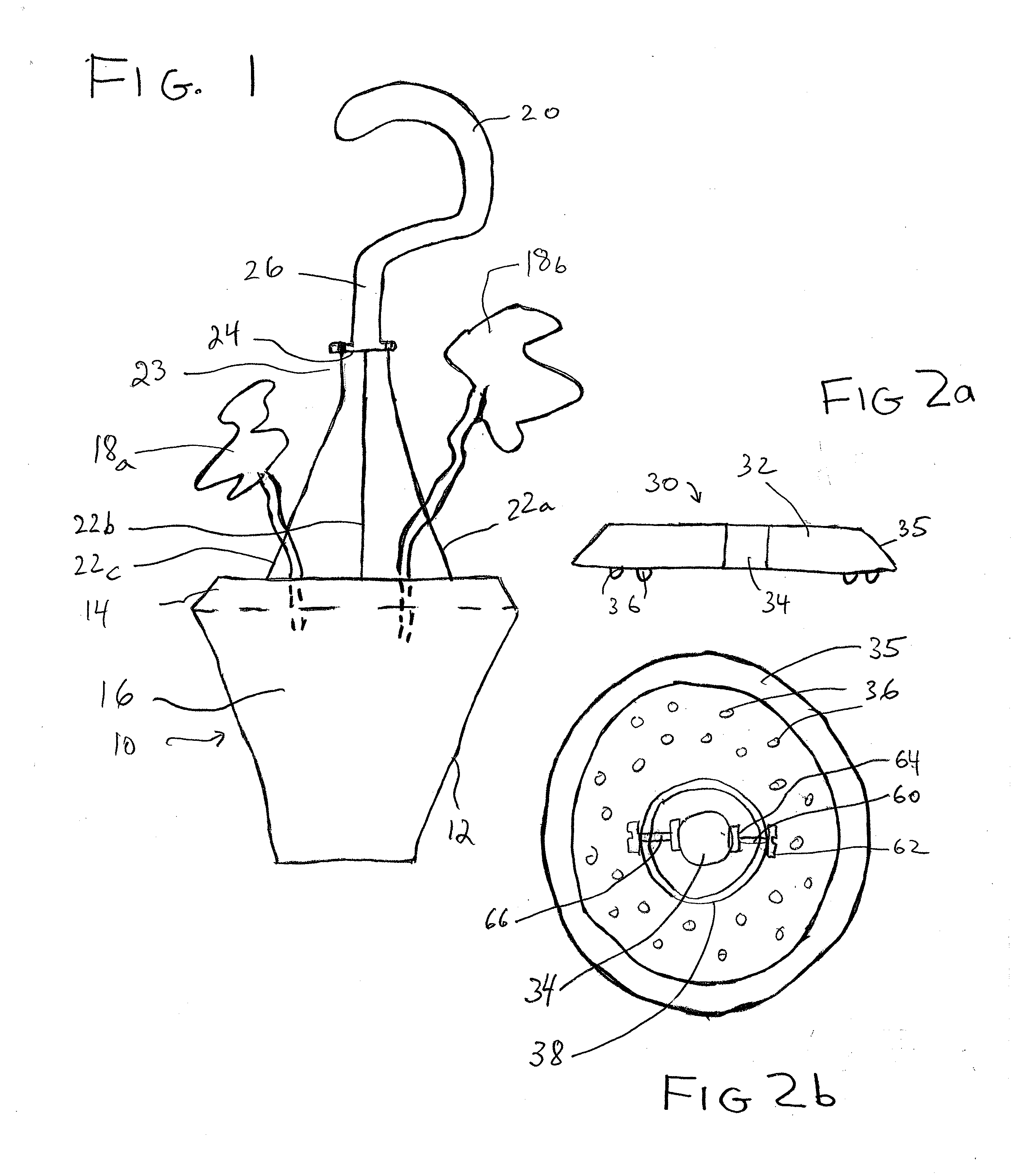 Solar power apparatus providing illumination to hanging flower planters or potted flowers