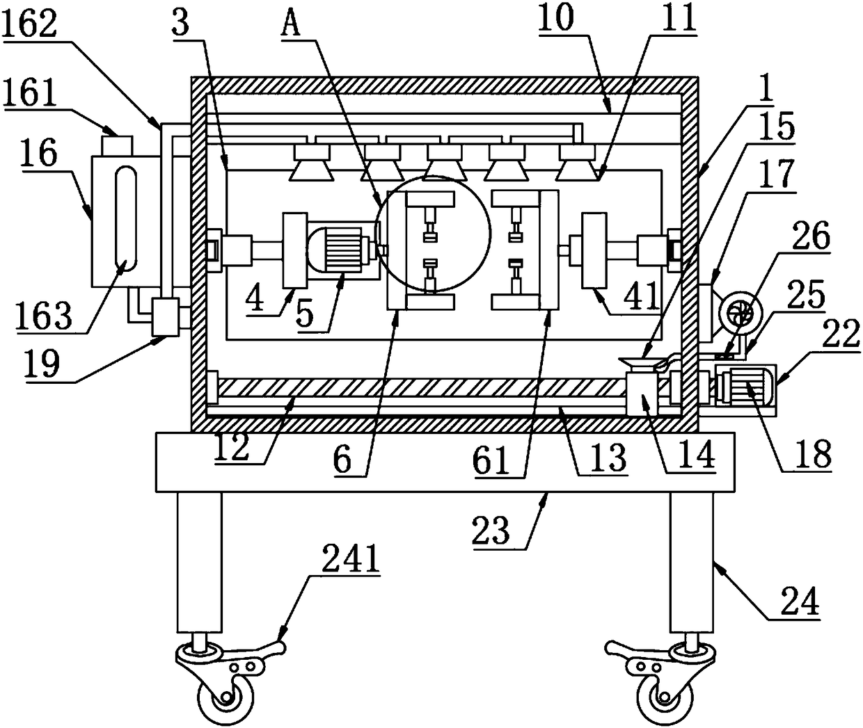 Drying device with high-efficiency paint spraying applied for wooden door