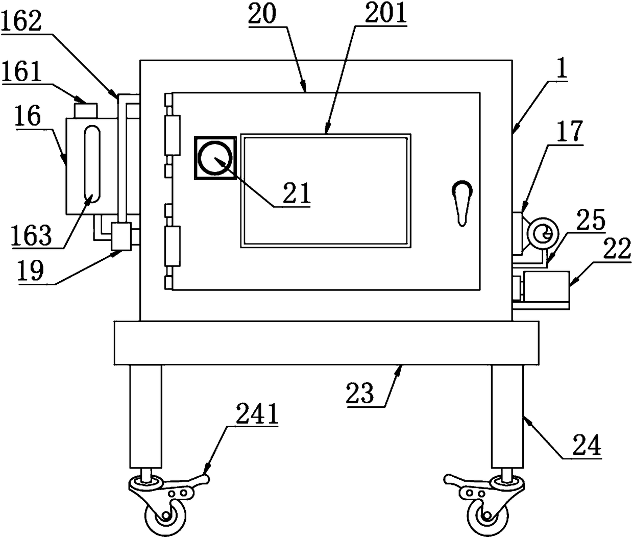 Drying device with high-efficiency paint spraying applied for wooden door