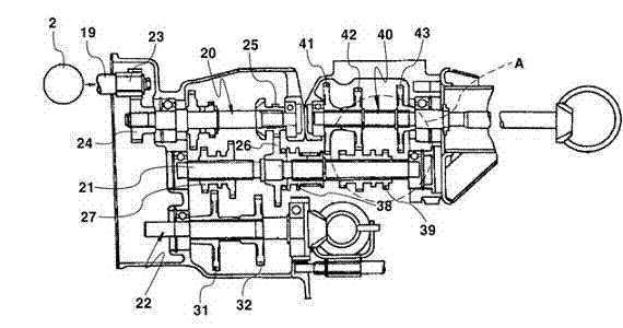 Interplant speed changing device of hand-held rice transplanter