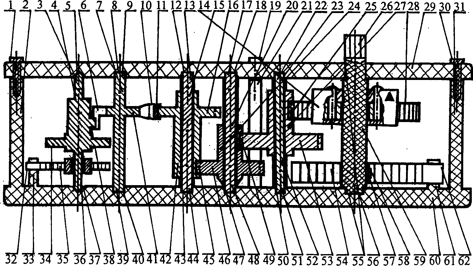 Mechanical timer travel-time system of gear-cover tooth-change series