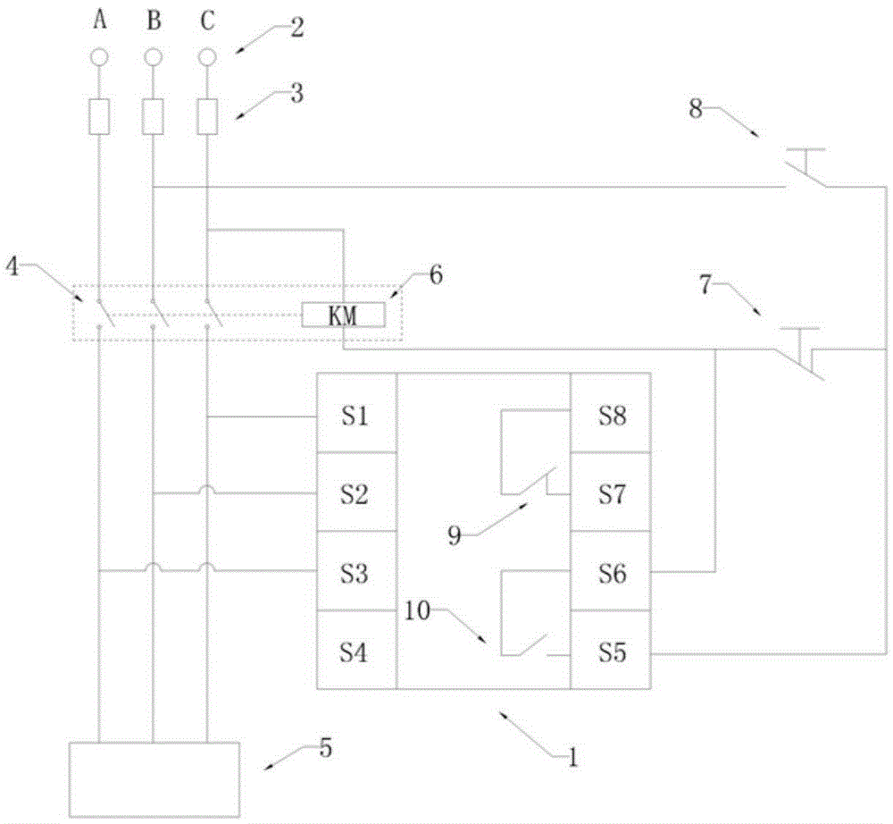 Energy-saving phase sequence protector and protection method