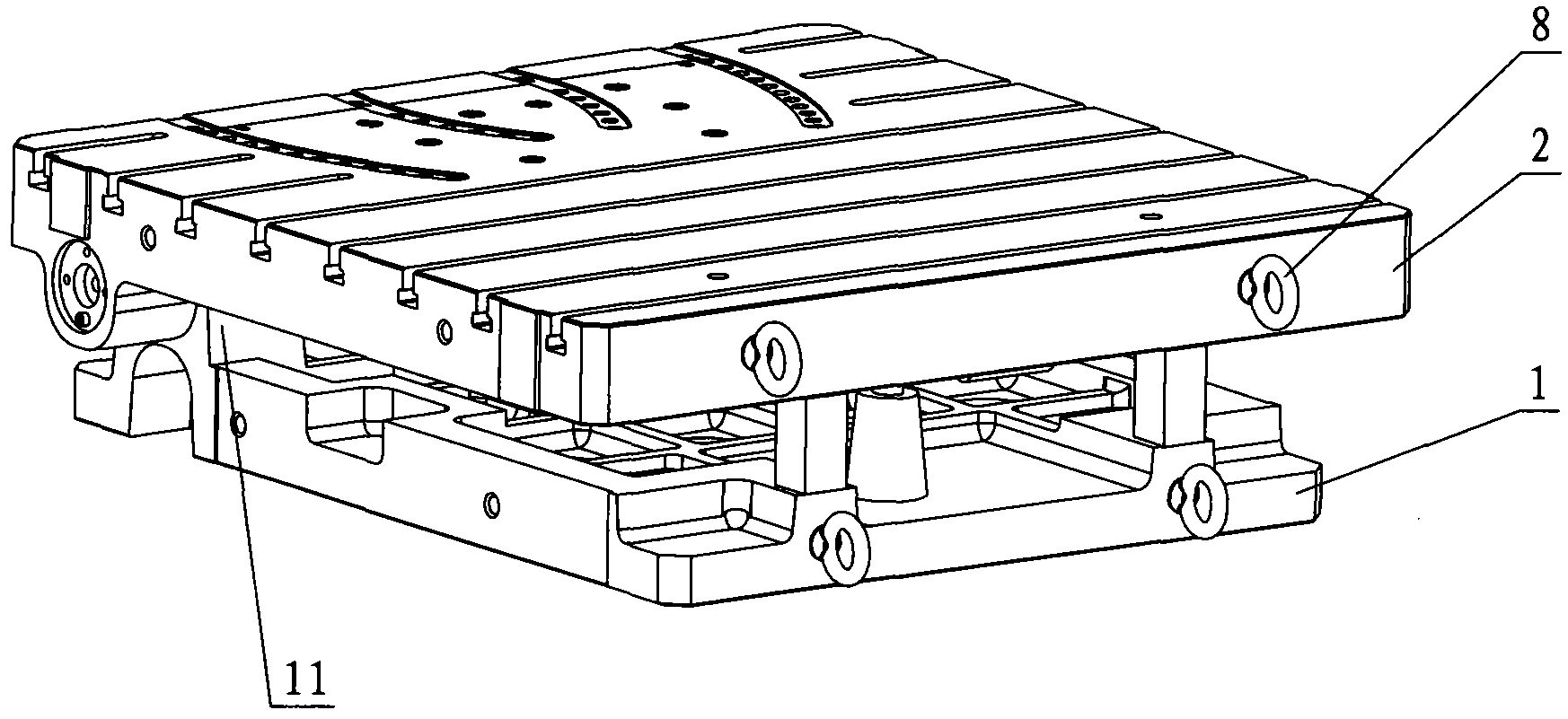 Tilting-type operating platform used for processing three-dimensional hole of die