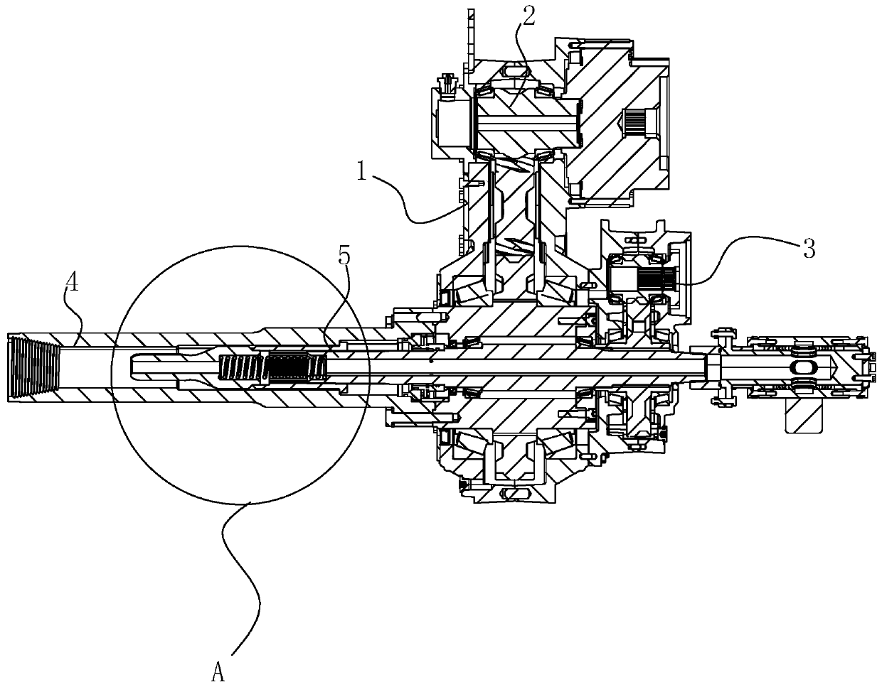 Double-output-shaft non-excavation directional drilling machine power device and drill rod matched with device