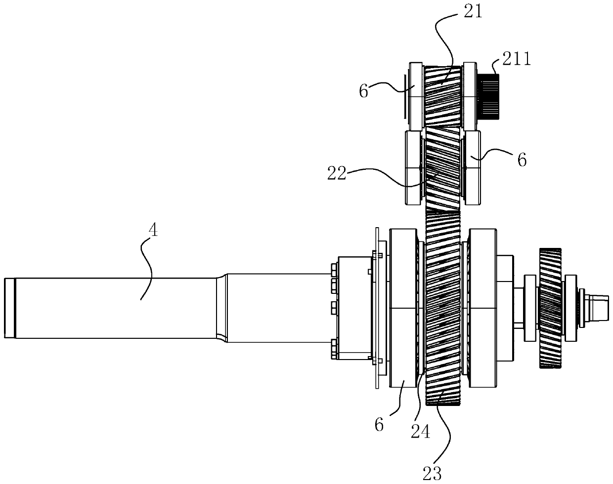 Double-output-shaft non-excavation directional drilling machine power device and drill rod matched with device