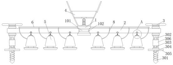 Water feeding device for mountain chicken farm