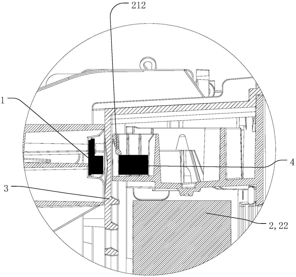 Detachable electric appliance electric protection structure and gas processing device