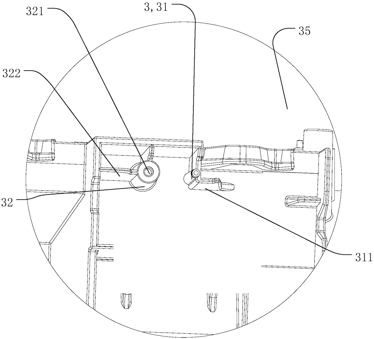 Detachable electric appliance electric protection structure and gas processing device