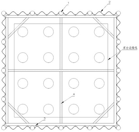 Steel pipe and corrugated steel plate combined hanging box cofferdam and construction method