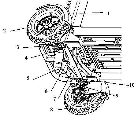 Rear-wheel auxiliary steering scooter structure and control method