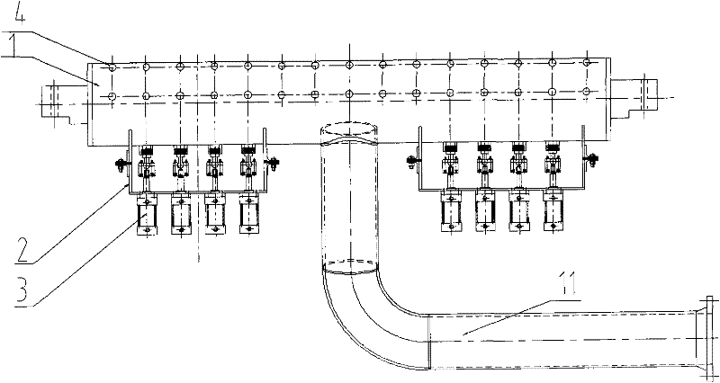 Lower spraying and cooling device arranged between finishing mill frames