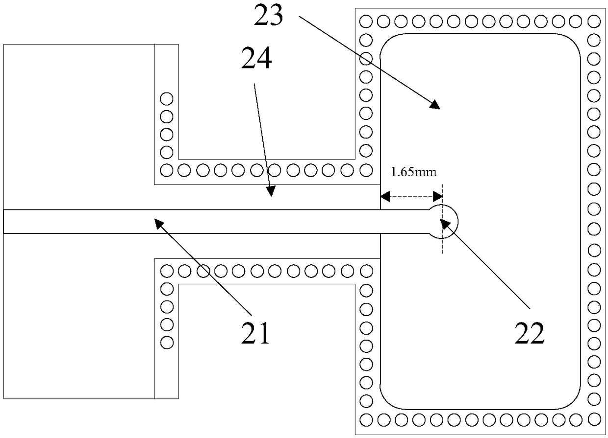 Microstrip waveguide converter for radar level meter