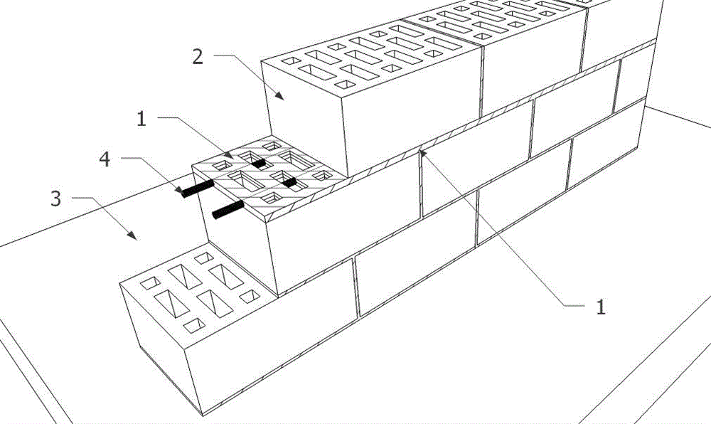 Rapid construction masonry wall with mortar replaced by glue and construction method of rapid construction brickwork wall