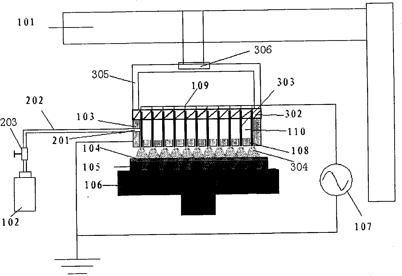 Cleaning system for honeycomb-shaped plasma free radicals