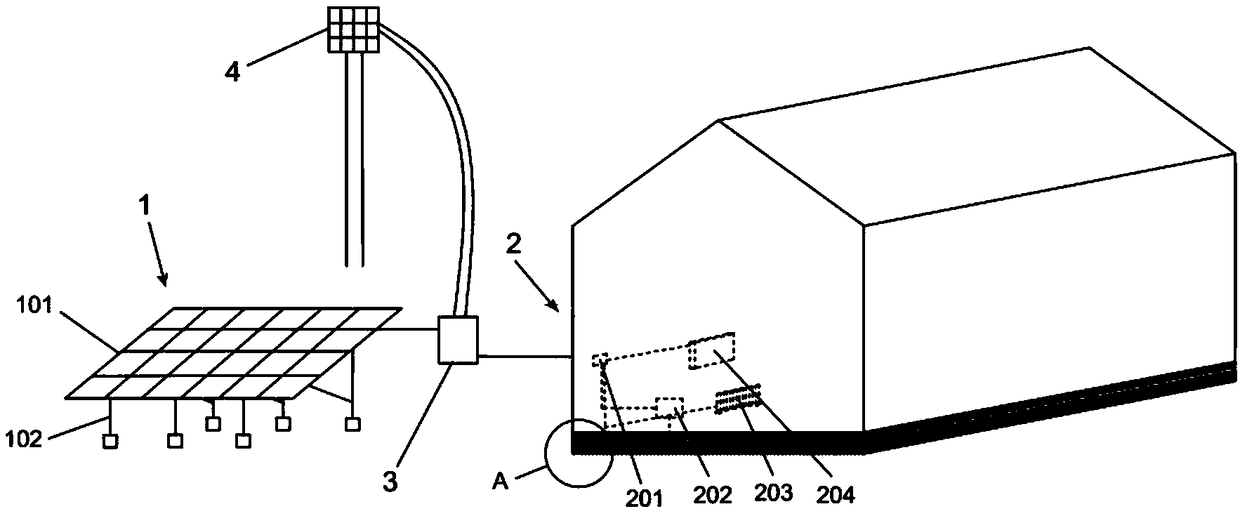 Intelligent carbon fiber electric heating system based on distributed type grid-connected photovoltaic power generation system