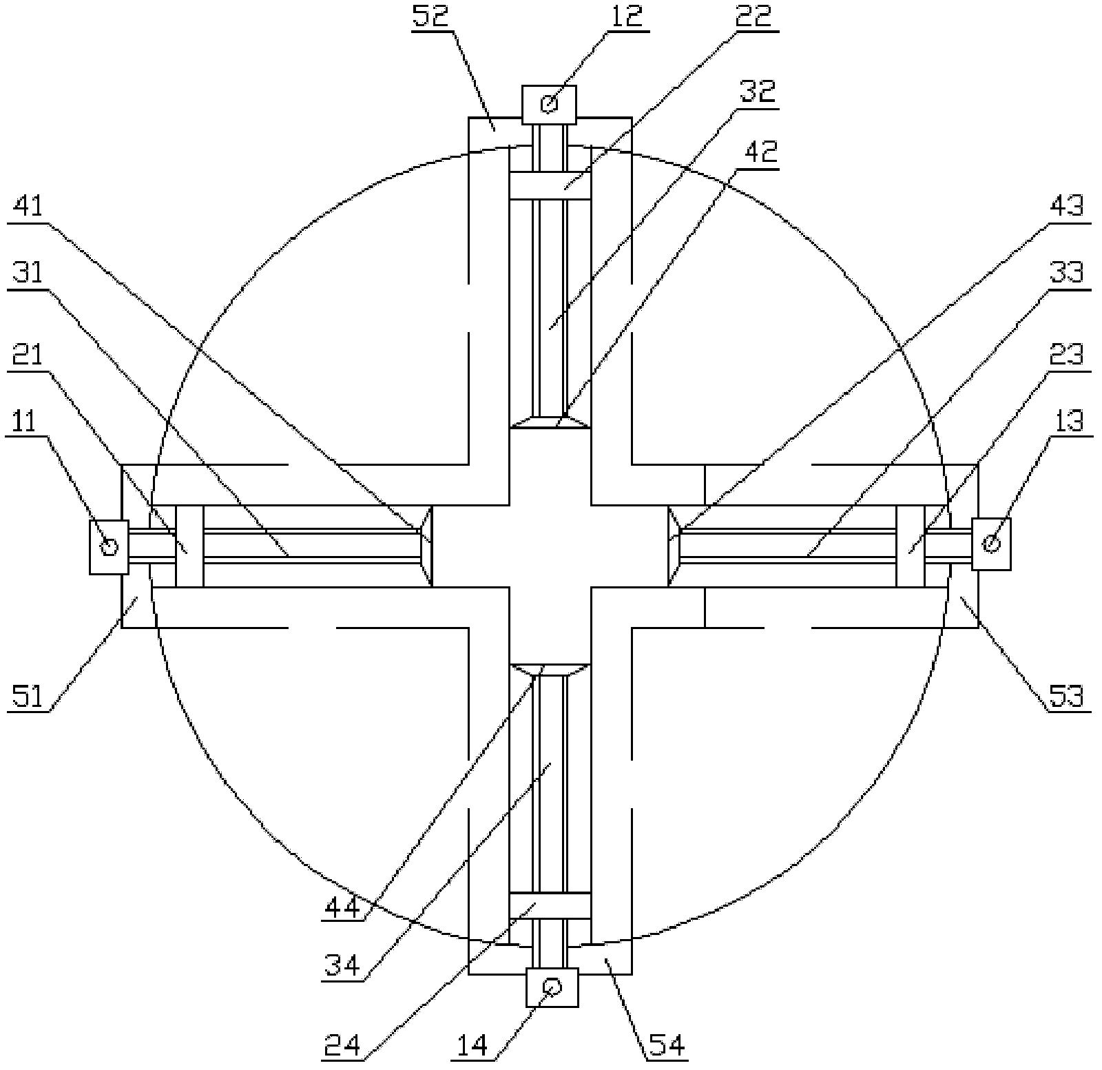 Rapid moving four-direction fixture