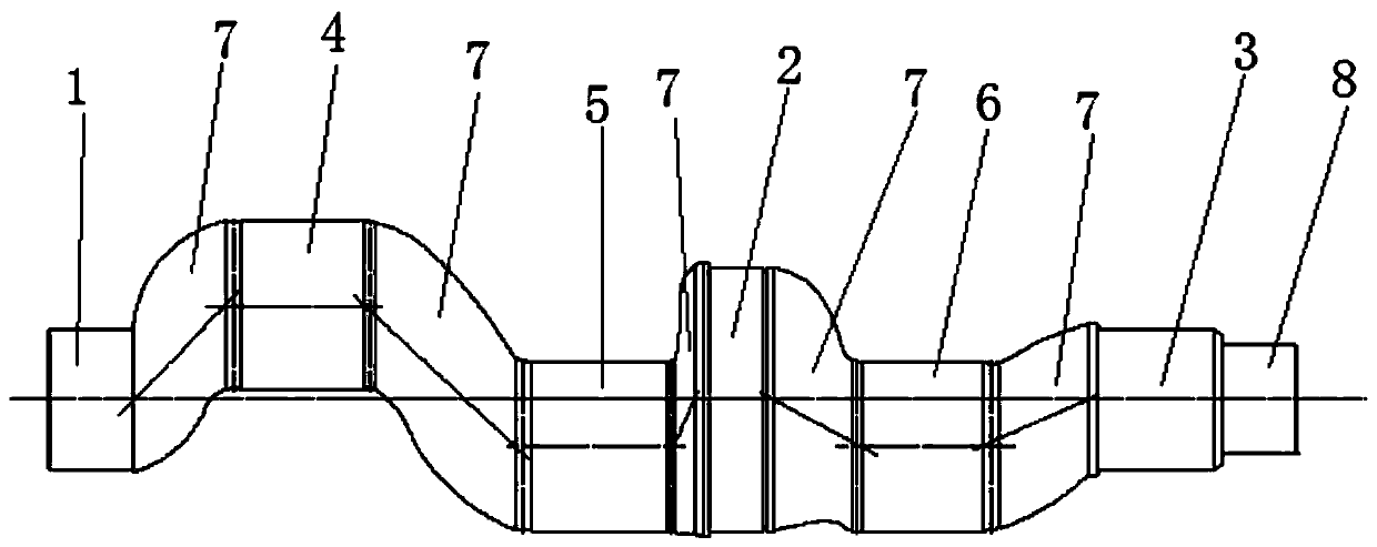 Simulated installation method for three-cylinder crankshaft bearing of diaphragm pump