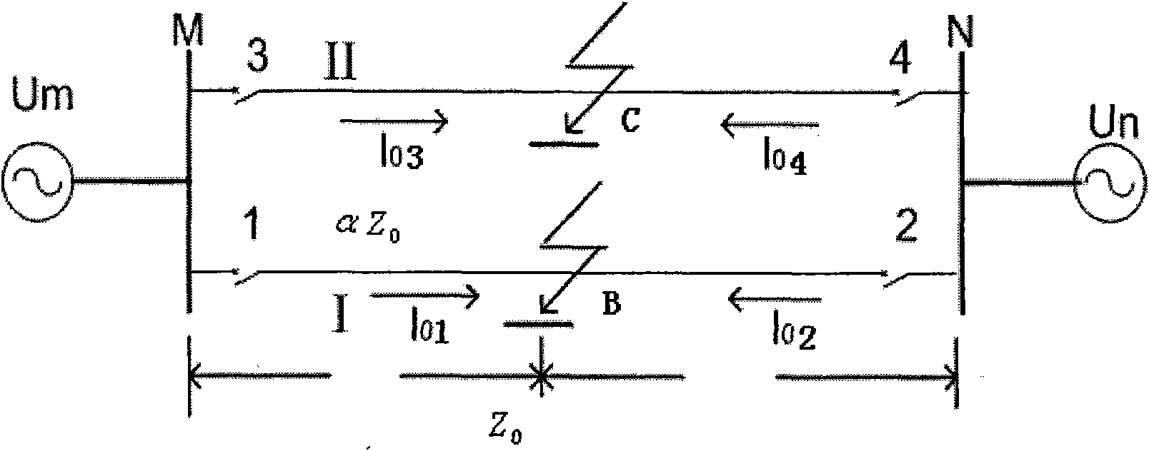 Method for longitudinal zero-sequence power direction protection of double circuit line on same pole