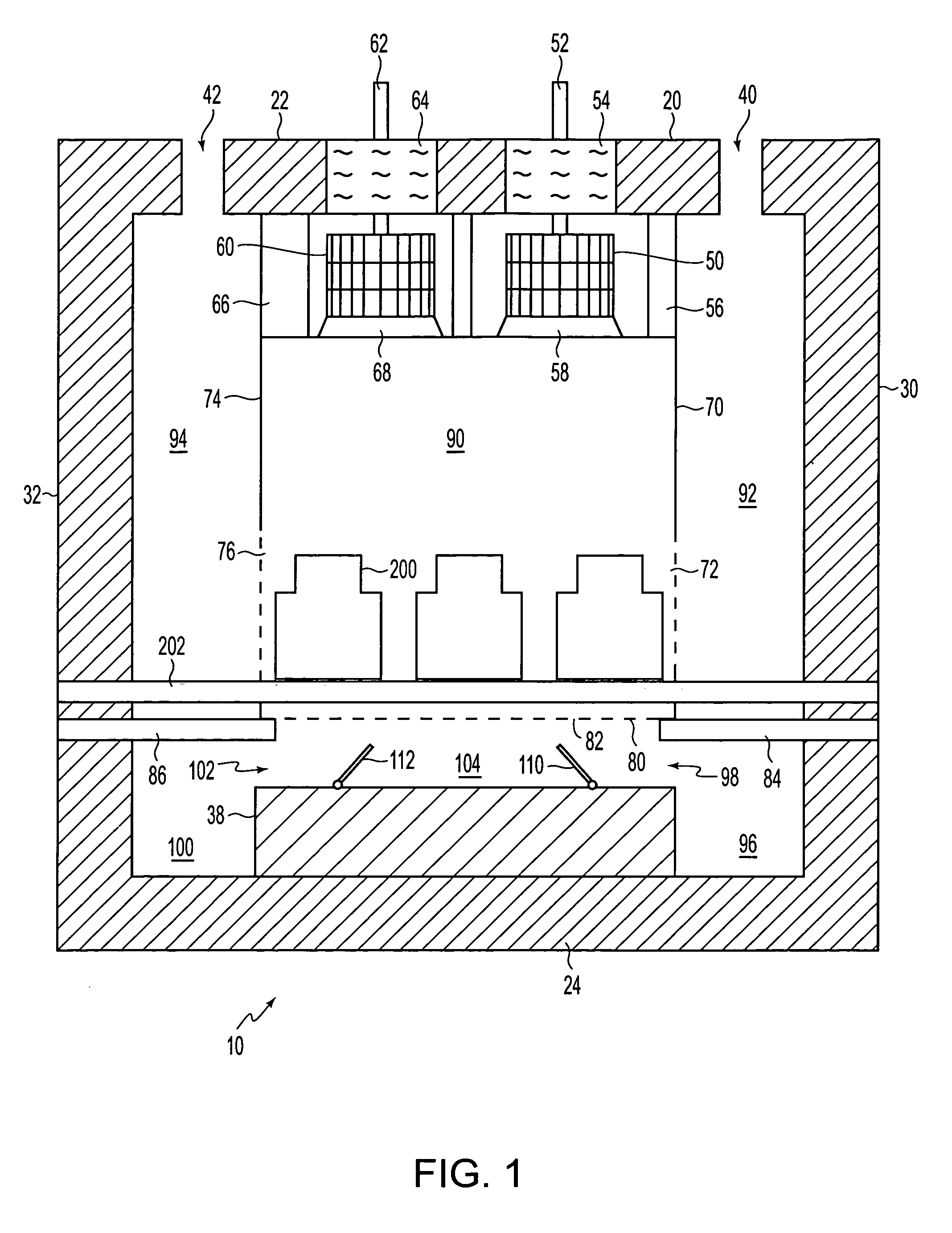 Apparatus for uniform flow distribution of gas in processing equipment