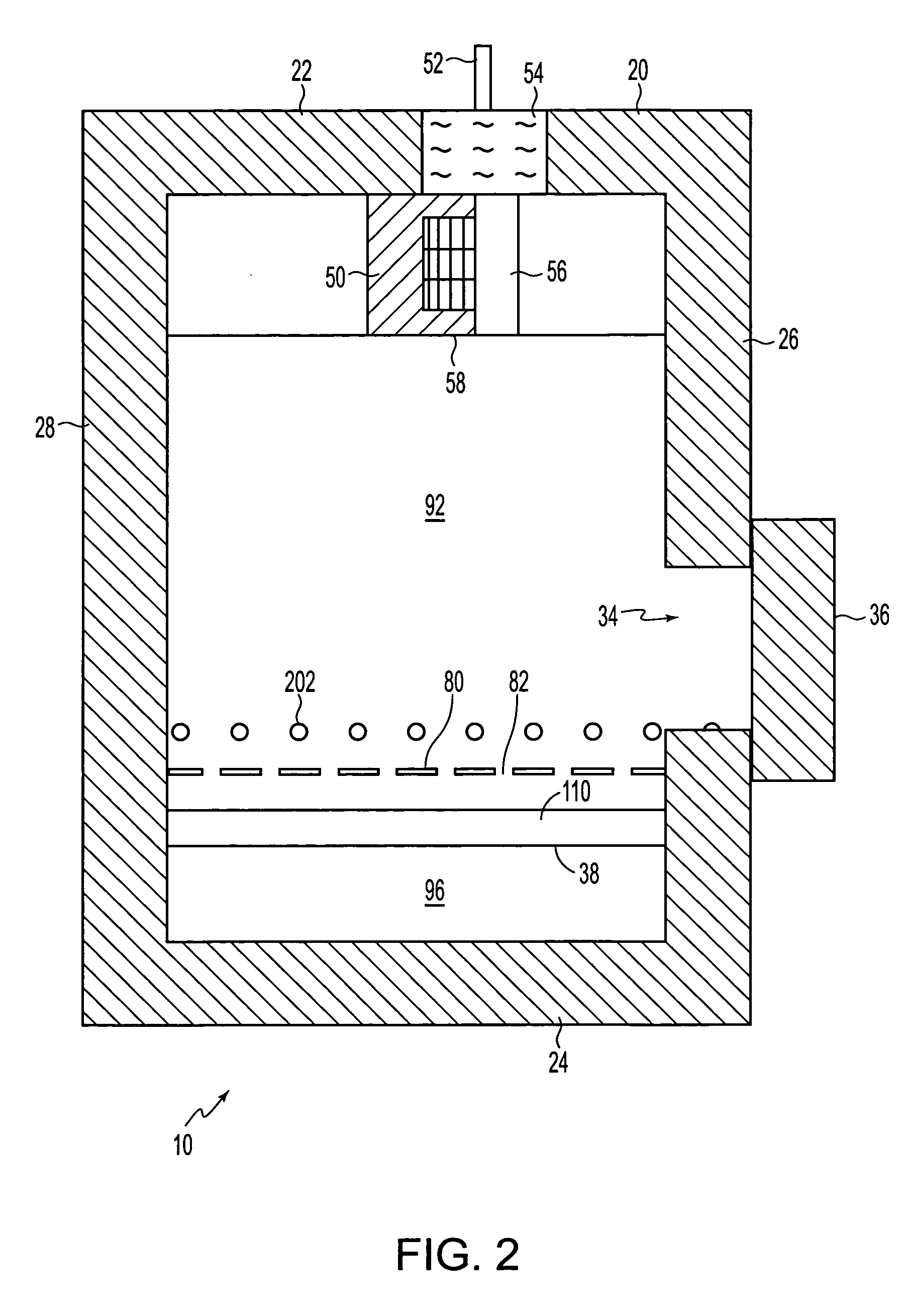 Apparatus for uniform flow distribution of gas in processing equipment