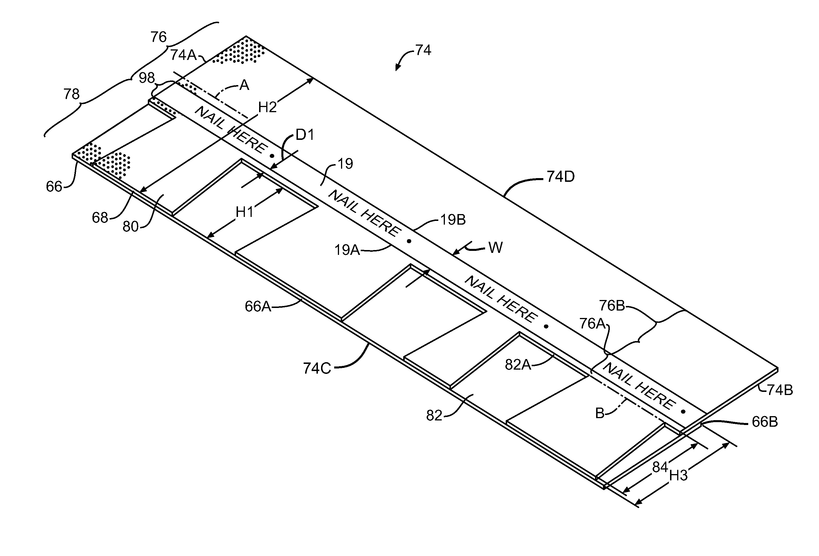 Method of manufacturing a shingle with reinforced nail zone