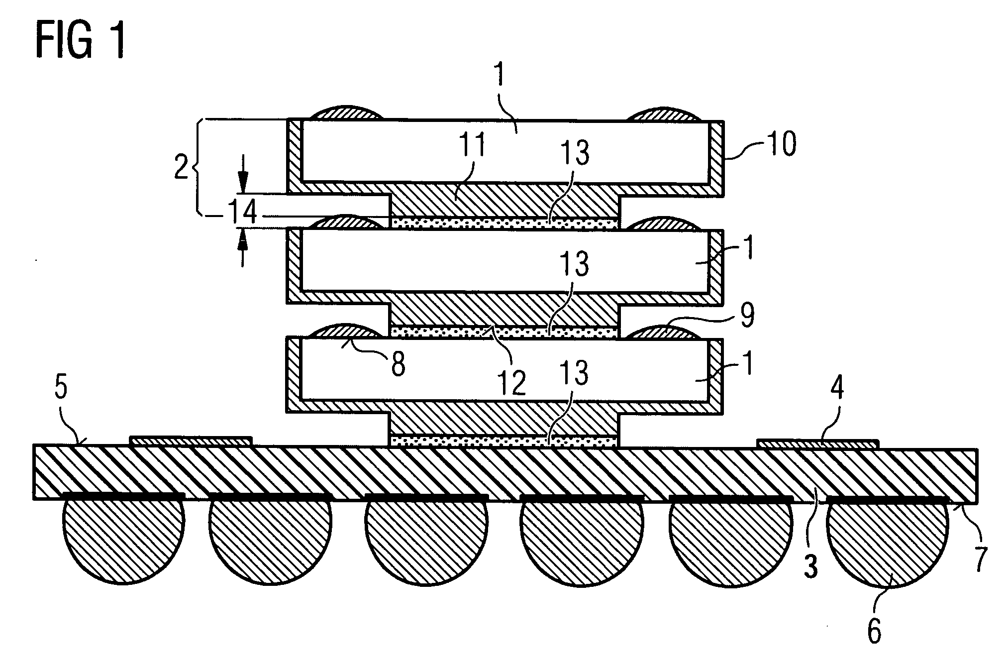 Stack of semiconductor chips