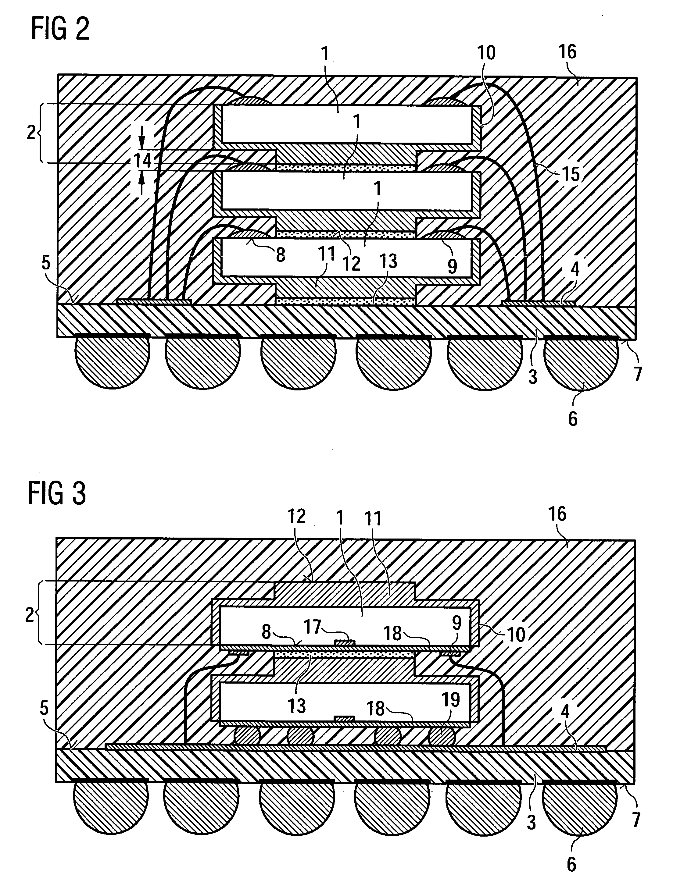 Stack of semiconductor chips