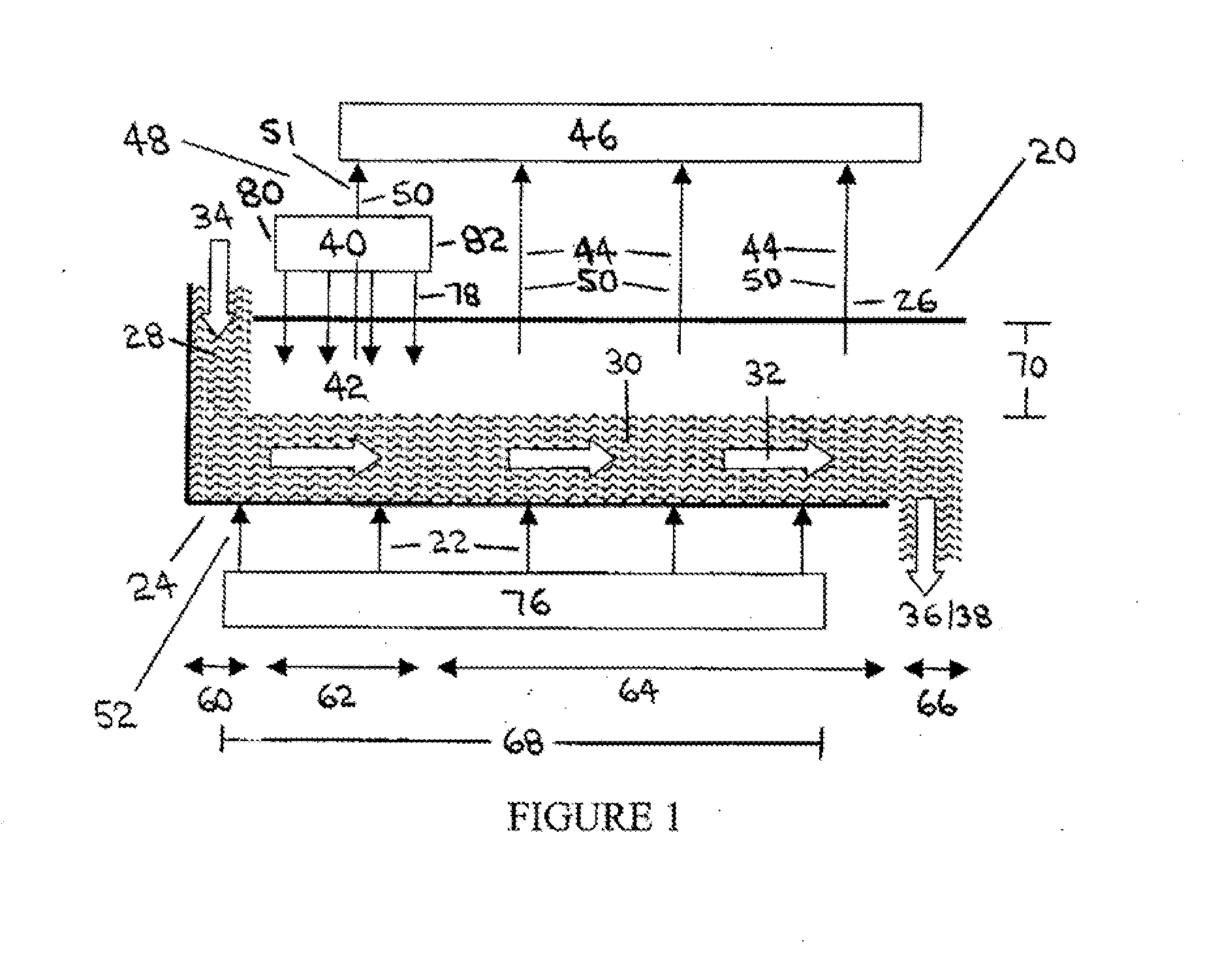 Process for converting a liquid feed material into a vapor phase product